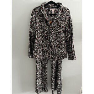 La Senza Womens Two Piece Pajamas Set Leopard Print Size Extra Large XL